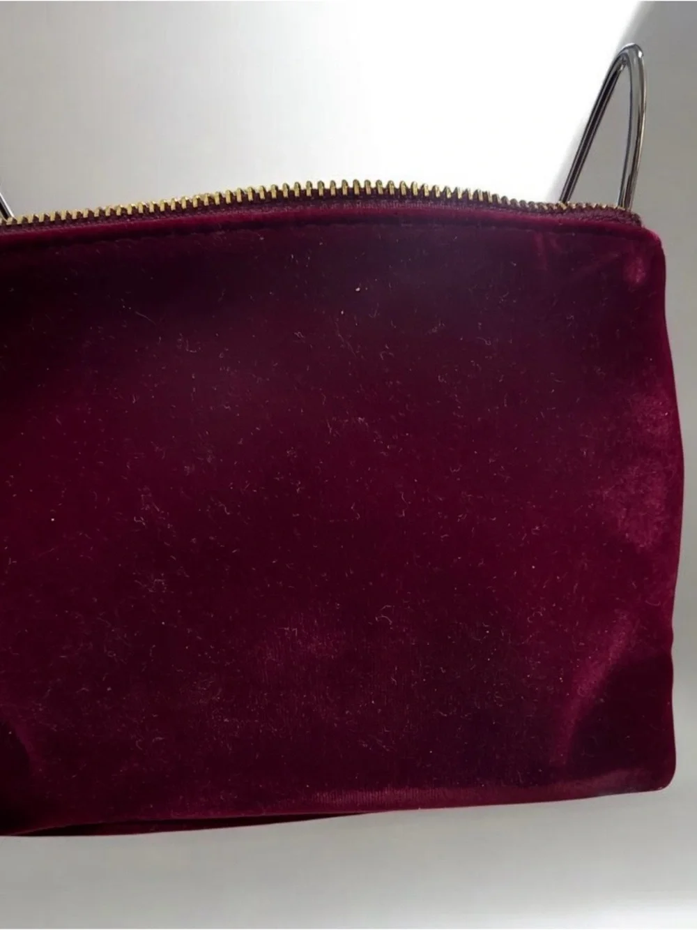 Promotional Release Dolce & Gabbana Beauty Red Maroon Zipper Pouch Velour Velvet